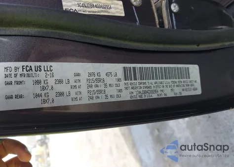 2016 Jeep Compass 75Th Anniversary из США, поврежденный, VIN 1C4NJDBB4GD692954